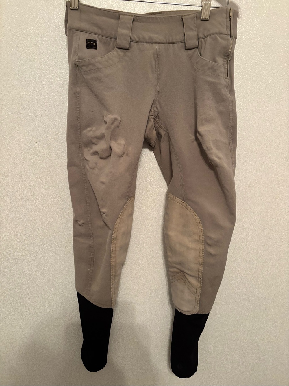 Fits Beige Riding Breeches with Black Sock Bottoms S